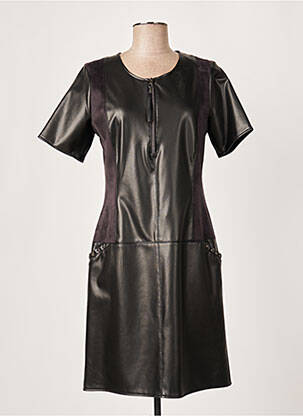 Rochie midi închidere cu fermoar la spate mâneci scurte negru MERI & ESCA femeie
