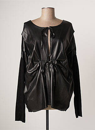 Jachete casual guler rotund negru LAUREN VIDAL femme