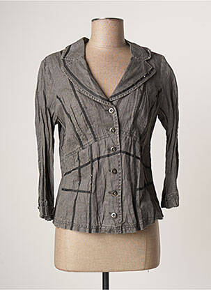 Jachete casual guler tip costum gri LAUREN VIDAL femeie