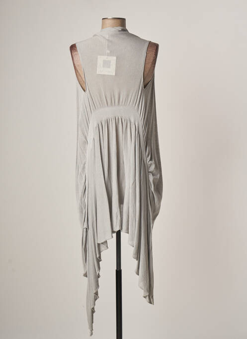 Vestă fără mâneci plasă fină gri LAUREN VIDAL femme