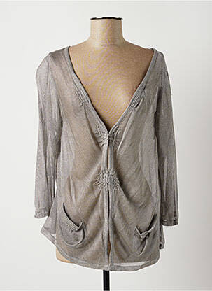 Vestă cu mâneci lungi gri LAUREN VIDAL femeie