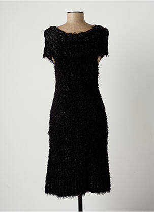 Rochie pulover elasticitate mâneci scurte negru LAUREN VIDAL femeie