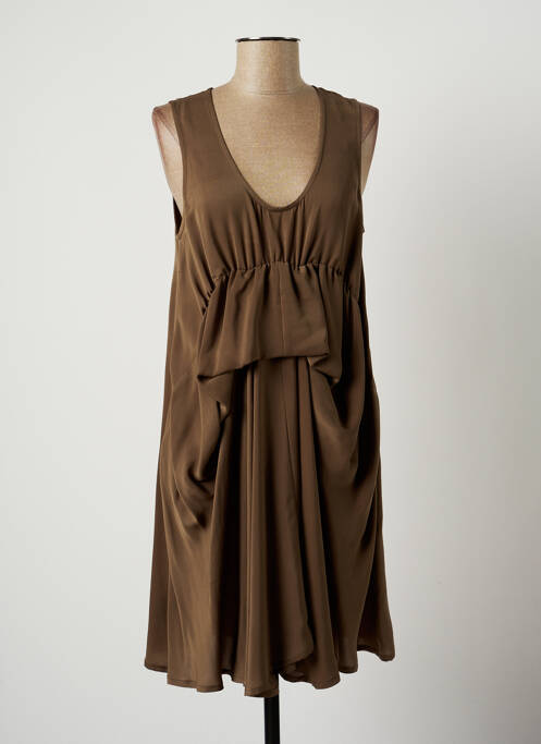 Rochie midi maro LAUREN VIDAL femeie