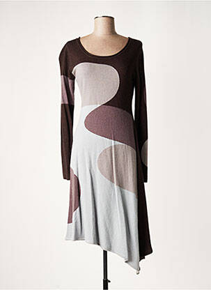 Rochie midi maro LAUREN VIDAL femeie