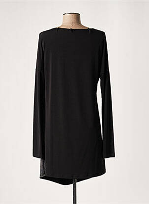 Rochie scurtă croială fluidă mâneci lungi negru LAUREN VIDAL femeie