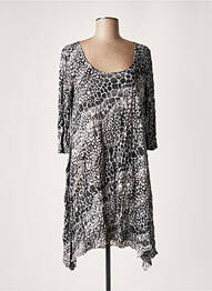 Rochie midi mâneci 3/4 mâneci 3/4 gri LAUREN VIDAL femme