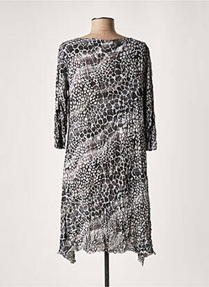 Rochie midi mâneci 3/4 mâneci 3/4 gri LAUREN VIDAL femeie