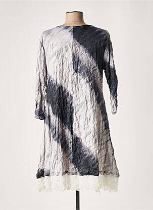 Rochie midi mâneci 3/4 mâneci 3/4 gri LAUREN VIDAL femeie