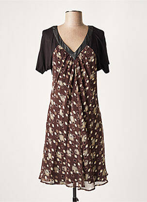 Rochie midi maro LAUREN VIDAL femeie