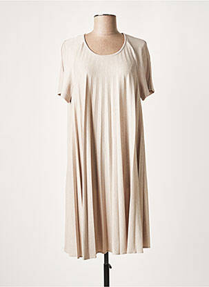 Rochie midi bej LAUREN VIDAL femeie