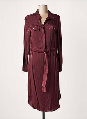 Rochie midi croială fluidă mâneci lungi roșu LAUREN VIDAL femme