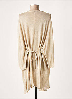 Rochie midi mâneci 3/4 mâneci 3/4 bej LAUREN VIDAL femeie