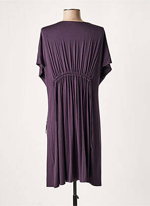 Rochie midi mâneci scurte mâneci scurte violet LAUREN VIDAL femeie