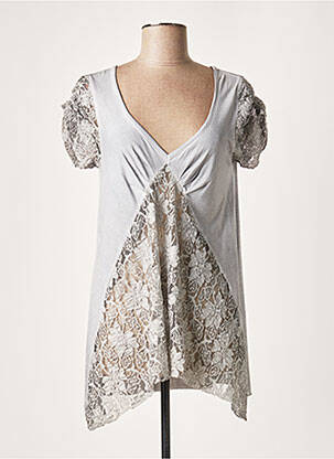 Tunică mâneci scurte gri LAUREN VIDAL femeie