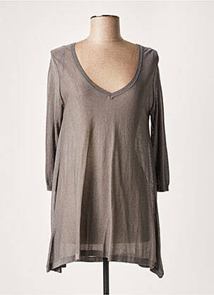 Pulover tunică gri LAUREN VIDAL femeie