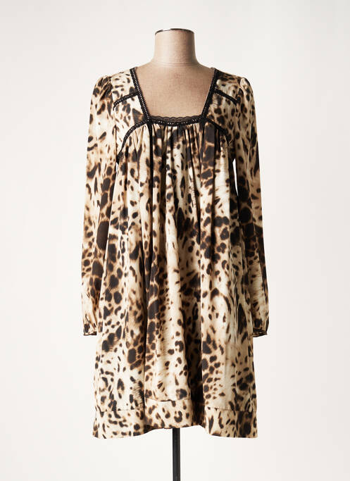 Rochie scurtă bej LAUREN VIDAL femeie