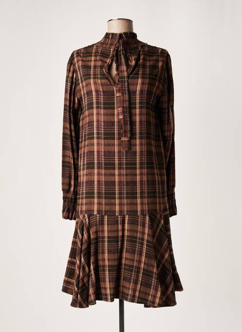 Rochie midi maro LAUREN VIDAL femeie