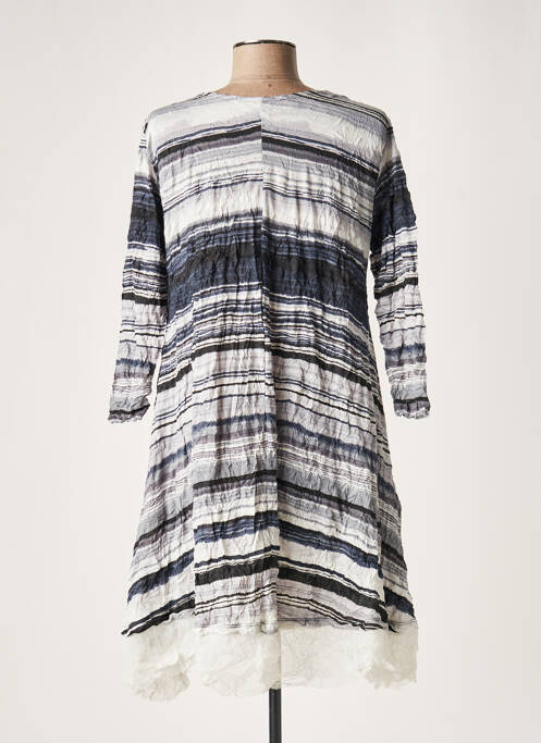 Rochie midi mâneci 3/4 mâneci 3/4 albastru LAUREN VIDAL femme