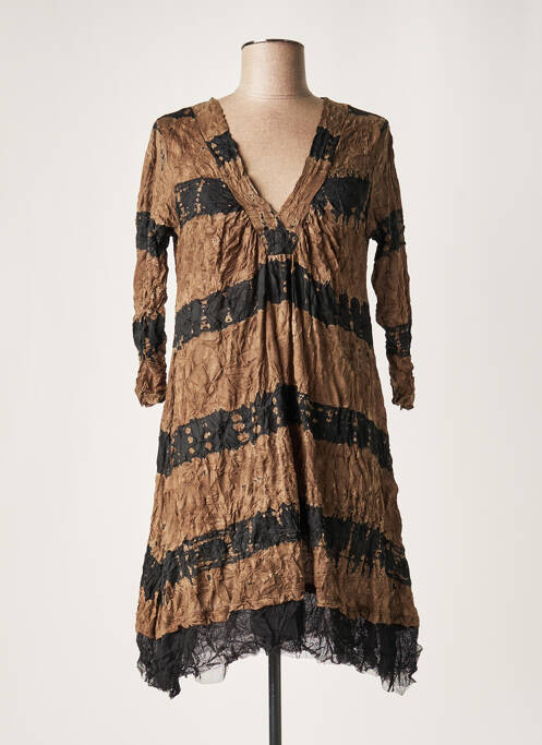 Rochie midi maro LAUREN VIDAL femeie