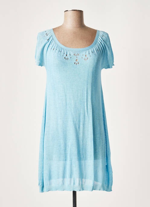 Rochie pulover albastru LAUREN VIDAL femeie