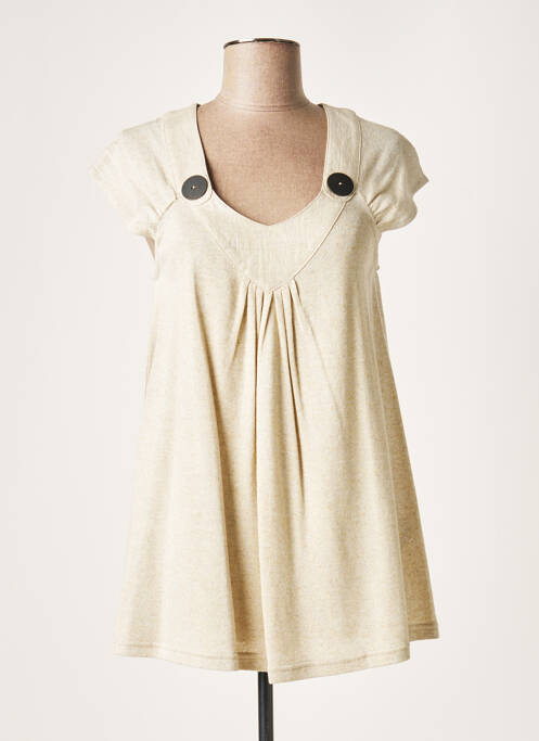 Pulover tunică bej LAUREN VIDAL femeie