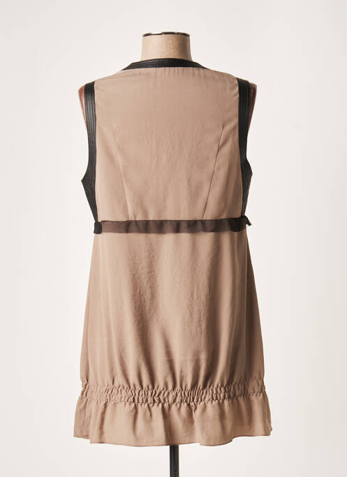 Tunică fără mâneci maro LAUREN VIDAL femeie