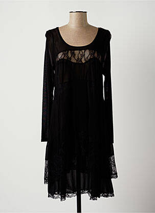 Rochie midi croială fluidă mâneci lungi negru LAUREN VIDAL femeie