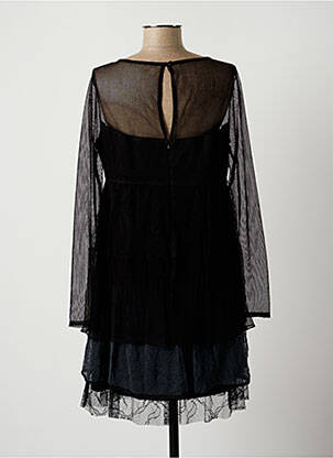 Rochie scurtă croială evazată mâneci lungi negru LAUREN VIDAL femeie