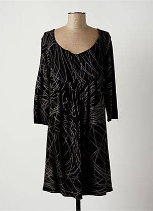 Rochie midi mâneci 3/4 mâneci 3/4 negru LAUREN VIDAL femeie