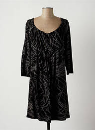 Rochie midi mâneci 3/4 mâneci 3/4 negru LAUREN VIDAL femme