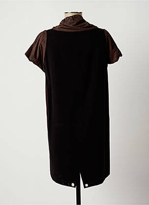 Rochie scurtă mâneci scurte mâneci scurte maro LAUREN VIDAL femeie