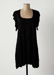 Rochie midi mâneci scurte mâneci scurte negru LAUREN VIDAL femeie