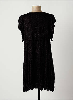 Rochie midi mâneci scurte mâneci scurte negru LAUREN VIDAL femeie