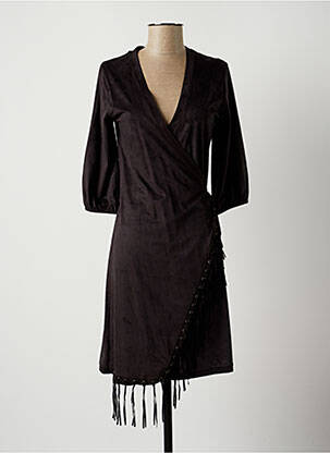 Rochie midi mâneci 3/4 mâneci 3/4 gri LAUREN VIDAL femeie