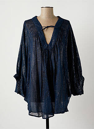 Tunică mâneci lungi albastru LAUREN VIDAL femeie