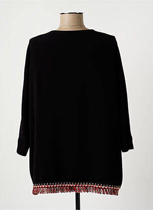 Bluză guler rotund mâneci 3/4 negru LAUREN VIDAL femeie