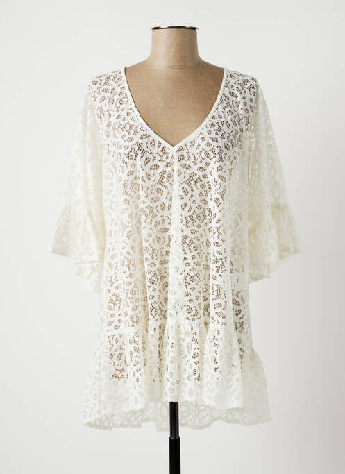 Tunică mâneci lungi alb LAUREN VIDAL femeie