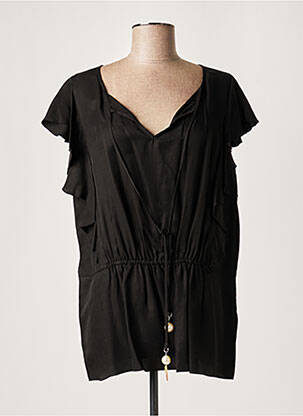 Tunică mâneci scurte negru LAUREN VIDAL femeie