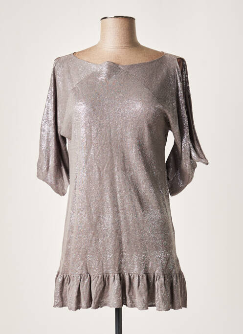 Tunică mâneci lungi gri LAUREN VIDAL femeie