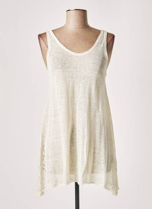 Pulover tunică bej LAUREN VIDAL femeie