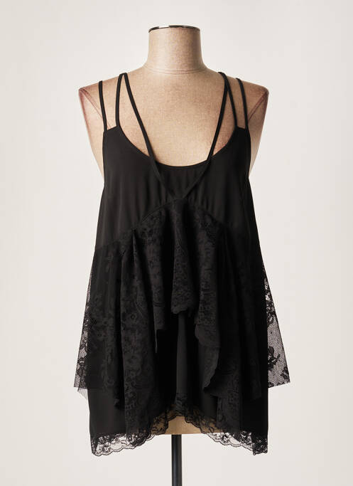 Tunică mâneci lungi guler rotund negru LAUREN VIDAL femme