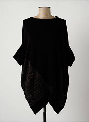 Pulover finisaj cu mansete elastice mâneci 3/4 negru LAUREN VIDAL femme