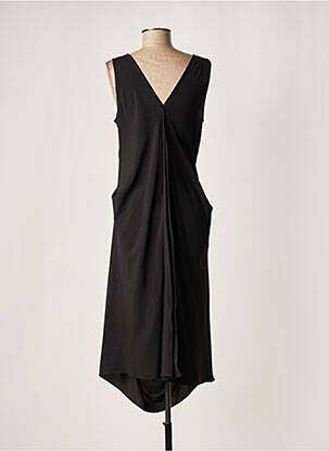 Rochie lungă țesătură crep fără mâneci negru LAUREN VIDAL femeie