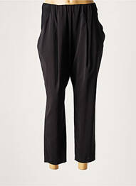 Pantalon trei sferturi talie elastică mărime normală negru LAUREN VIDAL femeie