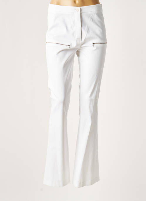 Pantalon evazat alb LAUREN VIDAL femeie