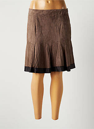 Fustă scurtă maro LAUREN VIDAL femeie