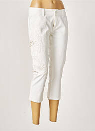 Pantalon trei sferturi elasticitate talie joasă alb BLUMARINE femeie
