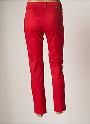 Pantalon slim talie înaltă talie înaltă roșu POUPEE CHIC femeie