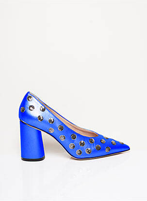 Pantofi cu toc material neted toc de 7 la 9 cm albastru FRANCO RUSSO NAPOLI femeie