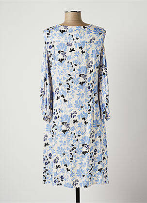 Rochie midi imprimeu floral mâneci lungi albastru TERRE DE FÉES femeie